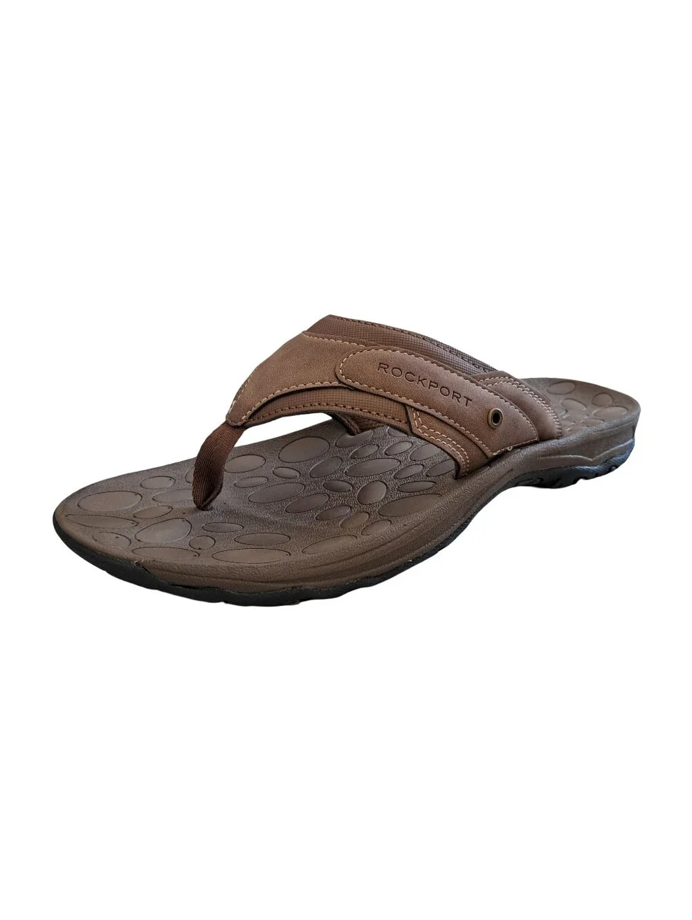 Rockport Men's Hayes Thong Sandals Size 10M Tan New